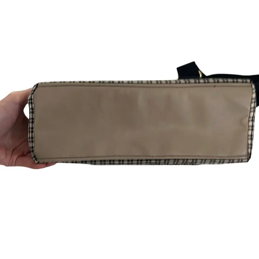 Black and tan purse plaid handmade bag crossbody cotton